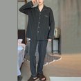 thumbnail image 2 of Men's Soft Comfortable Long Sleeve Pajama Set Breathable Loungewear for Relaxation and Sleep, 2 of 5
