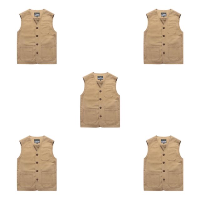 Youkk Gilet Classique et Polyvalent avec Poches Multiples Kaki M 5Set