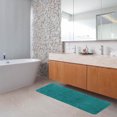 thumbnail image 2 of Peacock Blue Microfiber Polyester Double Sink Bath Mat Runner - 48"L x 20"W, 2 of 6