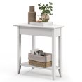 thumbnail image 1 of Gymax 2-Tier End Table Irregular Narrow Sofa Side Nightstand w/ Storage Shelf White, 1 of 9