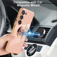 thumbnail image 4 of ORUYROP pour Samsung Galaxy S23 Plus Étui avec Protecteur d'Écran, Support Anneau à Rotation 363 Intégré Support Magnétique, Bord Plaqué Brillant de Luxe Antichoc Étui de Protection Électroplaquée (Rose/or, 4 of 7