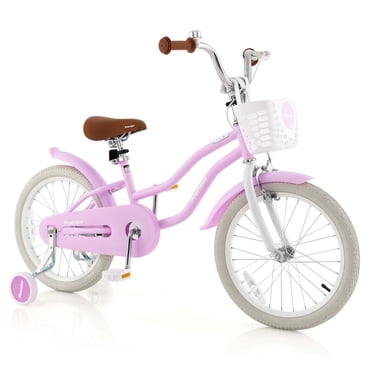 Costway 18" Kids Bike Toddler Bicycle withTraining Wheel Kickstand for 4-8 Years Purple