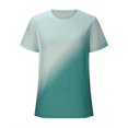 thumbnail image 4 of FAIWAD Tunique à Manches Courtes pour Femmes Col Rond Dégradé Basique T-Shirts Amples Blouse Légère Décontractée, 4 of 6