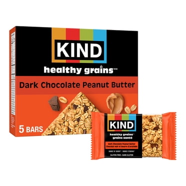 KIND Healthy Grains Bars, Dark Chocolate Peanut Butter, 35g, 5 Bars