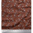 thumbnail image 1 of Soimoi Poly Georgette Fabric Leaves & Floral Block Print Sewing Fabric Yard 42 Inch Wide, 1 of 3