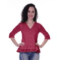 thumbnail image 1 of Moomaya Haut Péplum en Coton pour Femmes Tunique en Coton à Col en V Blouse Ethnique, 1 of 6