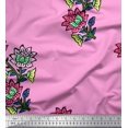 thumbnail image 1 of Soimoi Modal Satin Fabric Leaves & Floral Block Fabric Prints by Yard 42 Inch Wide, 1 of 3
