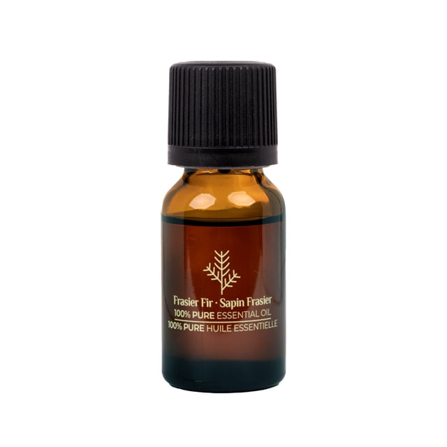 Scentsationals Huile Essentielle 100 % - Frasier Fir dans une Bouteille en Verre Ambre de 15 ml avec un Bouchon Nervuré Noir à l'Épreuve des Enfants, Étiquetée avec une Icône de Sapin et un Texte Bilingue. Convient à l'Aromathérapie et aux Recharges de Désodorisant pour Rehausser les Espaces de la Maison Ou du Travail.