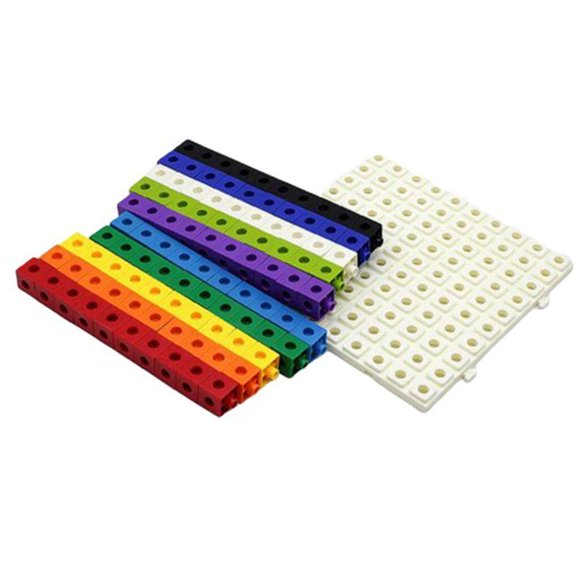 Baohd 100pcs 10 Colors Multilink Linking Counting Cubes Snap Blocks Education Math