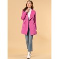 thumbnail image 3 of INSPIRE CHIC Trench-Coat Long à Col Châle Ceinturé pour Femmes Turquoise L, 3 of 6