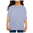 thumbnail image 4 of PMVFHDE T-Shirt à Manches Longues pour Enfants Garçons Filles Automne Printemps Col Rond Uni, Gris, 11-12 Ans, 4 of 4