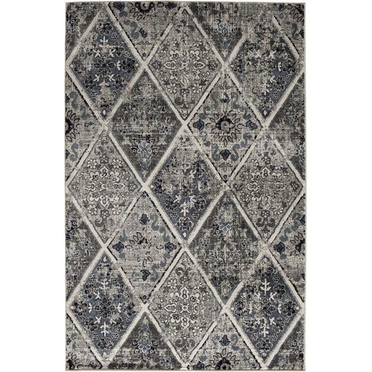 Tapis tissé brun et bleu Zunthus