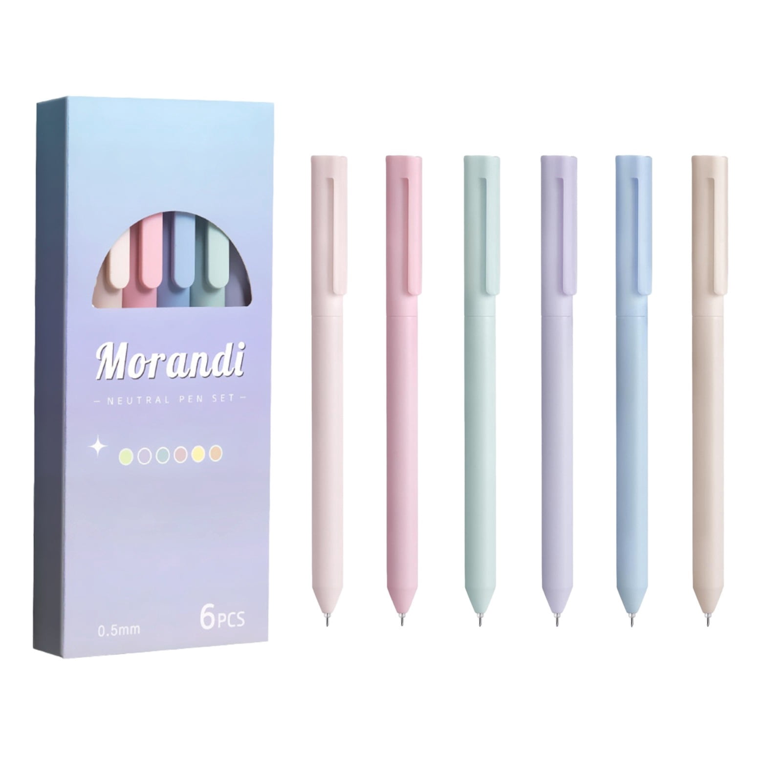 6 Pack Rotating Ballpoint Pens,Assorted ColorsGel Pens For Note Taking Pastel Gel Pens Colored Ink No Smear Retractable Cute Pen Fine Point 0.5mm For Journaling Gel Ink Pen Smooth Writing