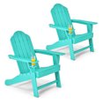 thumbnail image 1 of Costway Lot de 2 Chaises Adirondack de Patio Résistantes aux Intempéries pour Jardin et Terrasse avec Porte-Gobelet Turquoise, 1 of 7