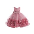 thumbnail image 1 of XDZJLR Robes pour Filles Enfants Été Sans Manches Fleur Princesse Défilé Performance Jupe, 1 of 7