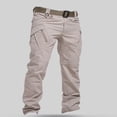 thumbnail image 4 of Pantalon Cargo Tactique pour Homme Pantalon de Travail Extérieur Ripstop Multi-Poches Randonnée Camping Pantalon Kaki 3TG, 4 of 7