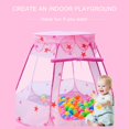 thumbnail image 3 of Pink Foldable Star Childrens Tent Play House Pink Version With Mosquito Net Portable Design For Indoor Play Easy Assembly Storage Included No Ball Pit, 3 of 8