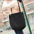 thumbnail image 2 of Walson Sacs à Main en Velours Côtelé pour Femmes Sac à Bandoulière Léger Sacs de Courses Réutilisables Grande Capacité Sacs à Main Rétro Décontractés Sangle Renforcée Noir, 2 of 8