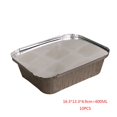 thumbnail image 1 of 10pcs Rectangle Shaped Disposable Aluminum Foil Pan Take-out Food Containers, 1 of 7