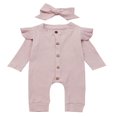 thumbnail image 1 of Tenue pour Bébé Fille : Barboteuse en Coton Uni à Boutons, 1 of 5