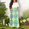 thumbnail image 5 of Robe Décontractée pour Filles, Manches Courtes Col Rond avec Poches, Polyester Léger, Style Jupe Longue, pour le Quotidien et les Fêtes d'Anniversaire, 5 of 5