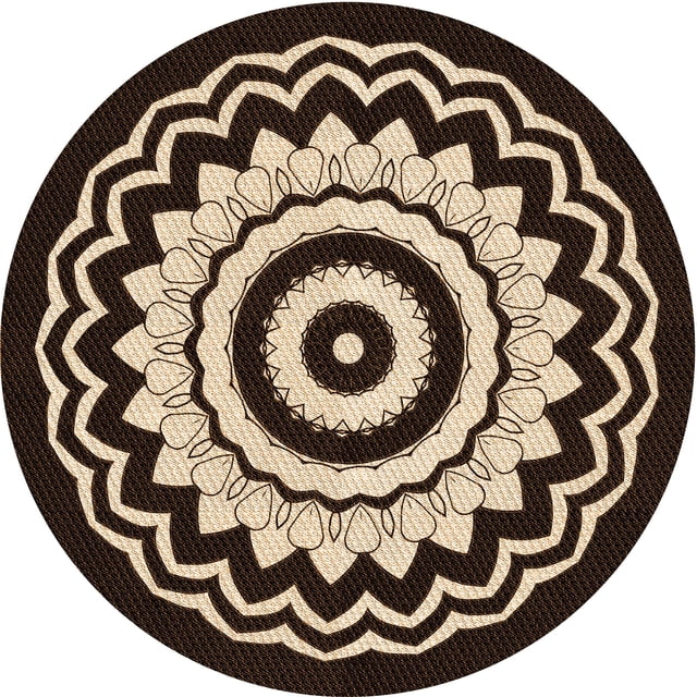 Ahgly Company Tapis d'Intérieur Ronds Transitionnels Lavables à la Machine, Cuivre Doré Clair, 4 Pieds Rond