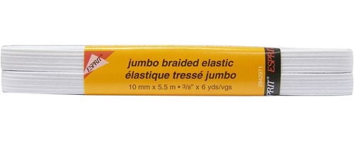 UNIQUE CREATIV blanc Jumbo Braided Elastic, 13 mm (0.51 in), 1 m (1.09 yd)