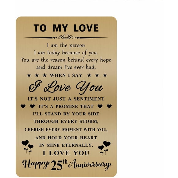 Happy 25th Anniversary Card - 25 Year Anniversary Card for Husband Wife - 25th Wedding Anniversary Card Gifts for Him Her Men Women