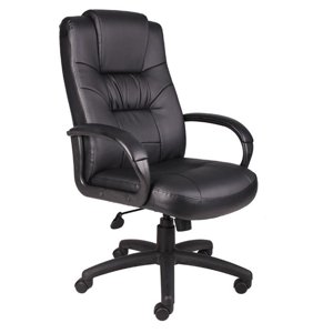 Boss Office Products Cadre supérieur supérieur LeatherPlus Chaise en noir