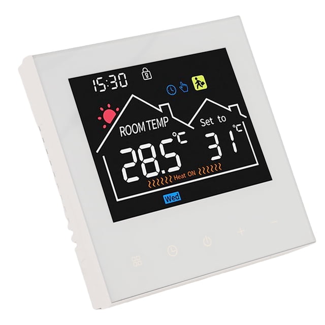 Smart Programmable Thermostat HD Color Touchscreen with Energy Saving Mode Flame Retardant for Home Commercial Use
