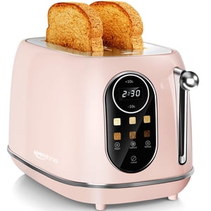 Keenstone Smart Touch Screen Toaster 2 Slice, Retro Wide Slot Stainless Steel Toaster with 6 Browning Levels, Reheat & Defrost, for Bagel, Toast, Bre