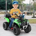 thumbnail image 2 of Costway 6V Toddler Ride On Electric Car ATV with Lights & Music & USB Port Storage Box Toy Car Green, 2 of 10
