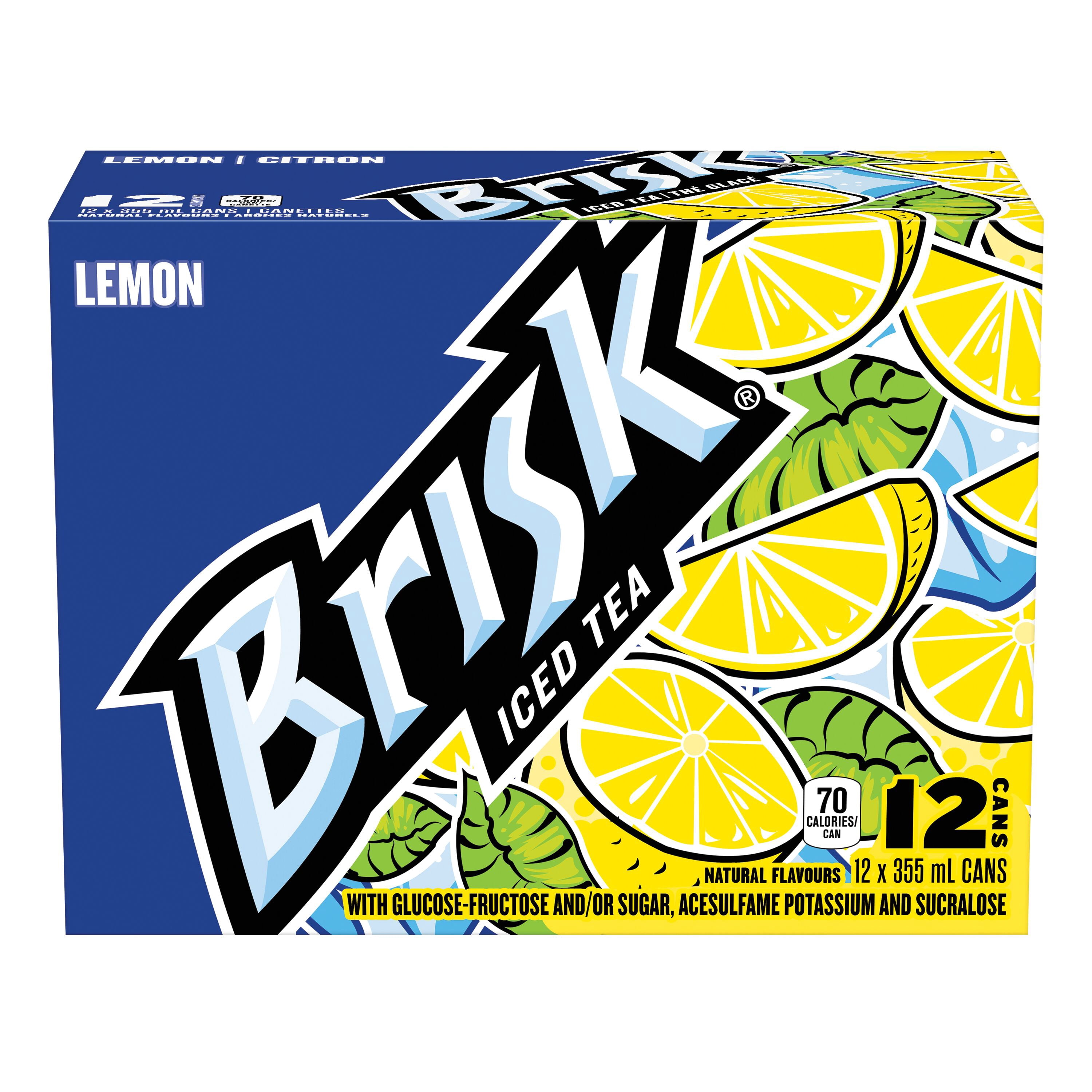 Brisk Lemon Iced Tea 12 x 355mL, Cans