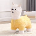 thumbnail image 4 of LSLJS Upholstered Stool Lamb's Fleece Fabric Footrest Change Shoe Footstool Wood Multifunctional Sofa Tea Stool for Living Room Bedroom Porch Polyester Shoe Bench, 4 of 6