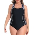thumbnail image 1 of Charmo Plus Size Swimsuit for Womens One Piece Athletic Racerback Bathing Suits, 1 of 5