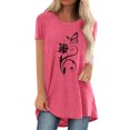 thumbnail image 1 of Femmes Mode Décontractée Chemises Imprimées Manches Courtes T-Shirt Ample Hauts Tunique Blouse, 1 of 1
