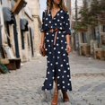 thumbnail image 2 of Ketyyh-chn99 Robes Jupes pour Femmes Vêtements à Manches Longues Robe Longue Confortable Bleu Foncé,L, 2 of 4