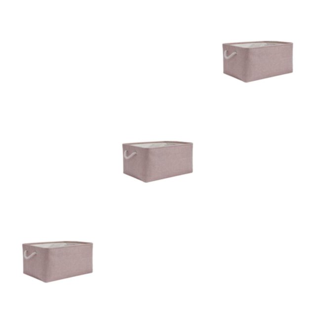 relayinert Contenant de Rangement pour l'Organisation et Poignée en Corde Robuste Boîte de Rangement Pliable Rose Pâle 31*21*13 Ensemble de 3