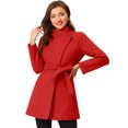 thumbnail image 1 of INSPIRE CHIC Manteau Long Classique pour Femme à Col Montant à Manches Longues d'Hiver avec Ceinture m Rouge, 1 of 1