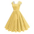 thumbnail image 1 of Ovzne Robes pour Femmes Robe Femme en Maille à Manches Courtes Brodée Rétro Robe Gâteau Robe à Manches Courtes Robe de Vacances Liquidation, 1 of 7