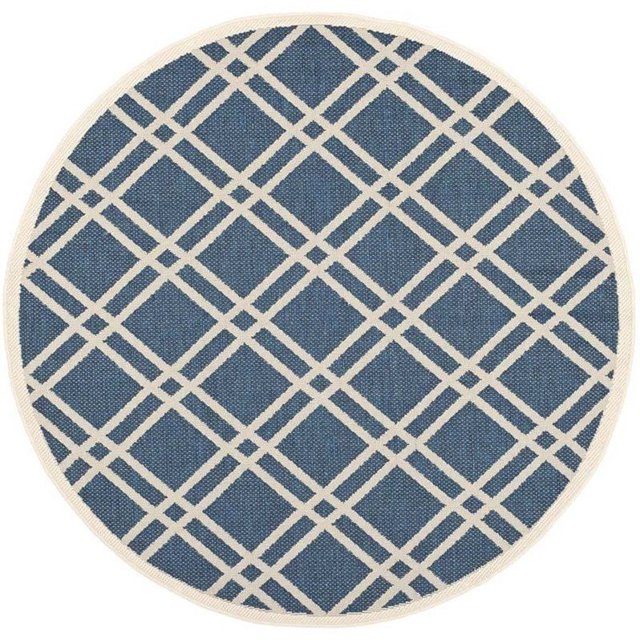 Safavieh Tapis d'Intérieur et d'Extérieur Cour Marine - Rond 4 Pieds