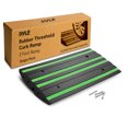 thumbnail image 1 of Pyle 2 Ft. Rubber Threshold Curb Ramp for Driveway - Heavy Duty Non-Slip Ramp for Vehicles - Green Reflective Strip, Marine Grade Waterproof, Ideal for Driveways & Sidewalks, 24.0"x16.0"x2.6" Inches, 1 of 3