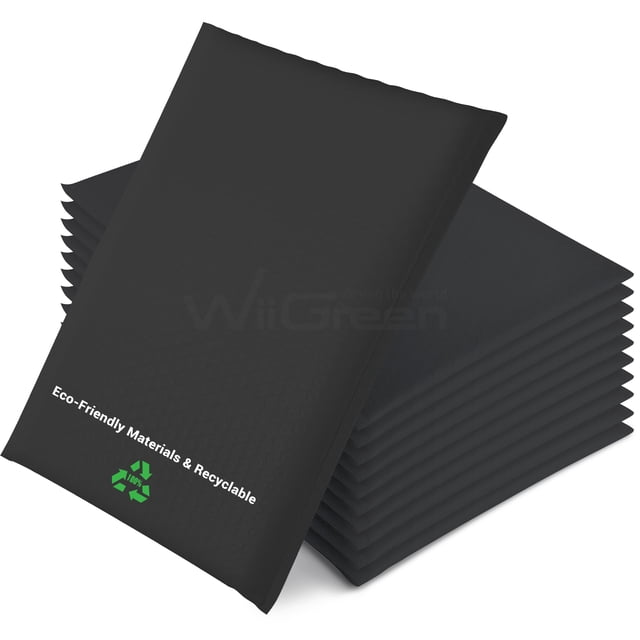 WiiGreen #0 240 PCS 7x9 Inch Poly Bubble Mailers, Padded Envelopes Bags with Peel and Seal for CD, Gift, Packing and Shipping, Keep Safe and Protected, Black (Usable Size: 6x9 Inch)