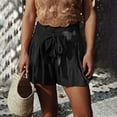 thumbnail image 2 of Timegard Cotton Linen Shorts for Women Elastic High Waisted Drawstring Smocked Flowy Beachwear Shorts, 2 of 7