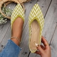 thumbnail image 2 of Yellow Womens Flats Color Block Knit Mesh Breathable Pointed Toe Closed Toe Slip On Low Cut Lightweight Casual Spring Summer Daily Wear Shoes Size 41, 2 of 9