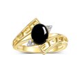 thumbnail image 1 of RYLOS Bagues pour Femmes Bague de Créateur en Or Jaune 14K à Clé Grecque Bague avec Pierre Précieuse 9x7 mm et Diamant Cabochon d'Octobre Onyx Bijoux Taille 10, 1 of 7
