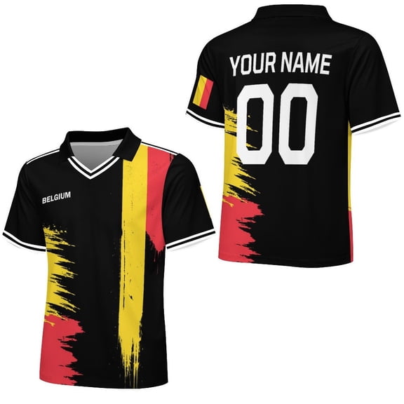 Chandail de Soccer de Belgique Personnalisé 2026 Chandail avec Nom et Numéro Personnalisés pour Hommes Femmes Enfants Style National Country Chandail de Fan de Soccer