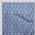 thumbnail image 4 of oneOone Rayon Medium Blue Fabric Ikat Craft Projects Decor Fabric Printed By The Yard 56 Inch Wide, 4 of 4