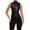 Black, variant on HNMKIU Yoga Sleeveless Tops Women's Solid Color Leather Collarless Asymmetrical Hem Slim Fit Sleeveless Vest Top