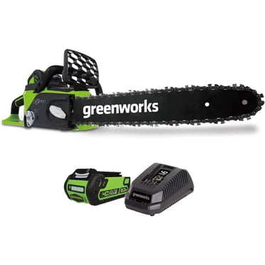 Scie à chaîne sans balai Greenworks, 40 V, 14 po (Batterie 2,0 Ah)